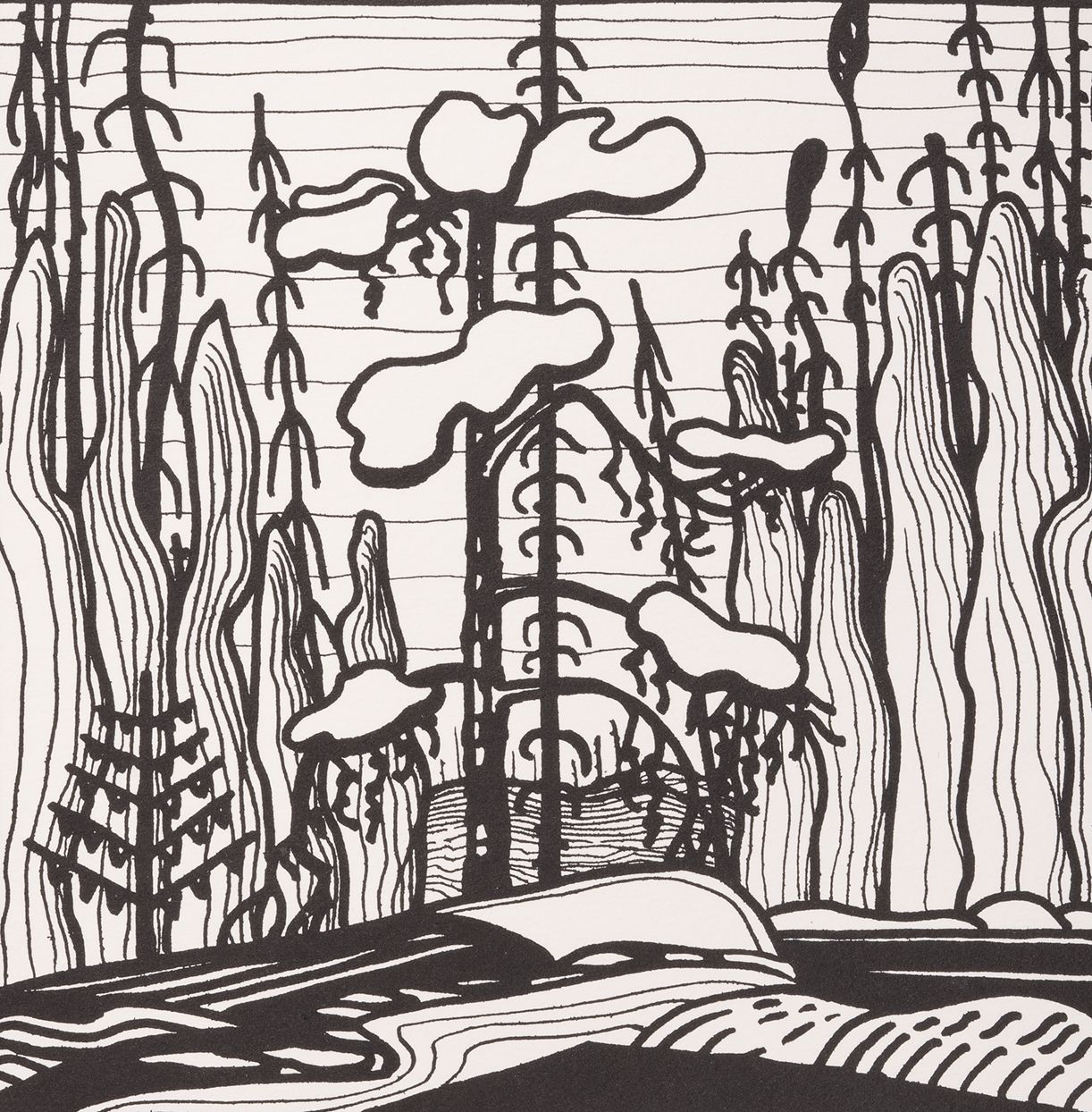 Inland Lake - Limited edition lithograph by Carl Schaefer