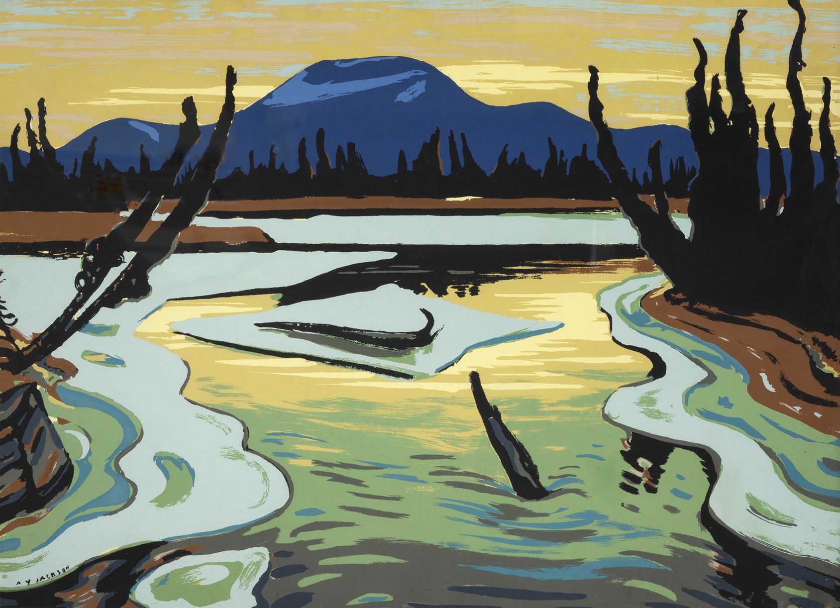 River, Alaska Highway - by A.Y. Jackson